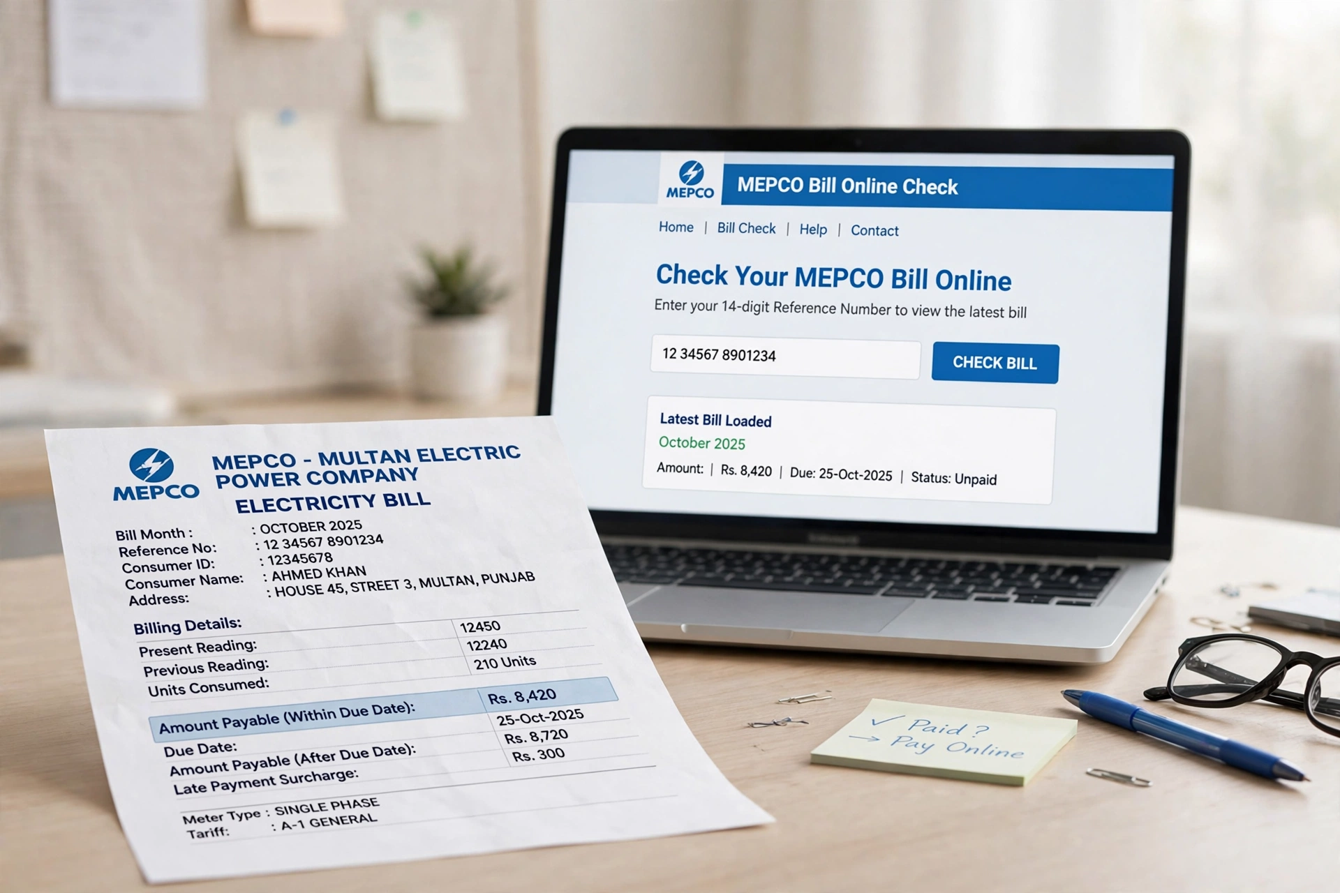 check mepco bill